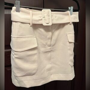 EXPRESS BELTED SKIRT WITH POCKETS - BEIGE - SIZE 4